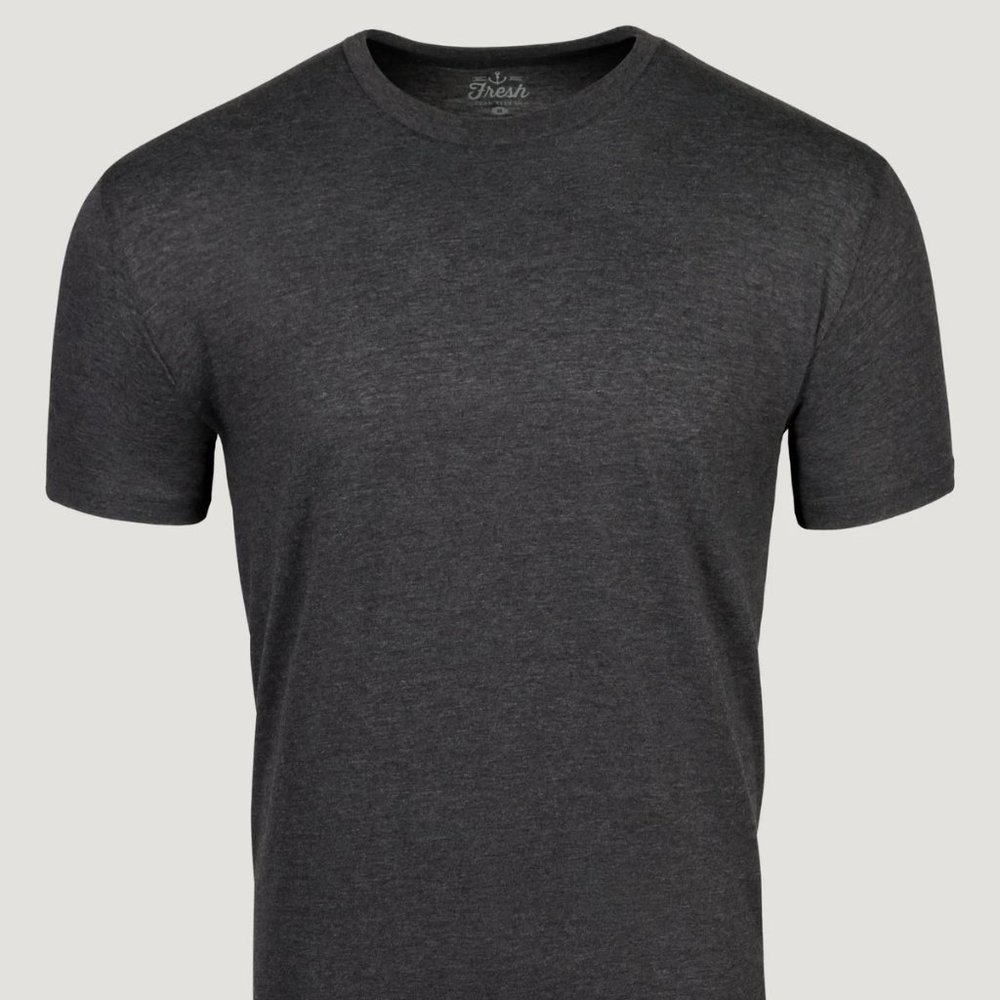 FRESH CLEAN TEES MEN'S CREW NECK SHORT SLEEVE TEE SHIRT COLOR: CHARCOAL - Picture 2 of 5